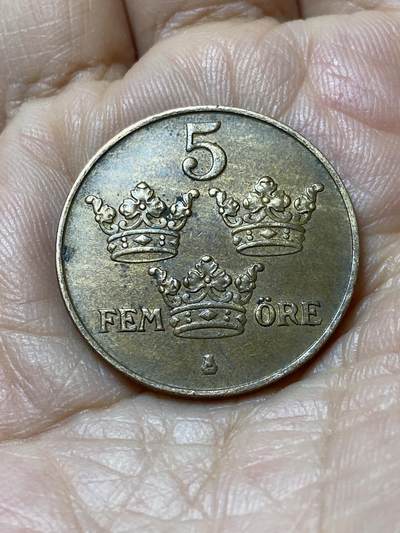 2025年第一百零八场(总第一百三十四场）外国好品散币(免佣金) - 瑞典🇸🇪1950年5欧尔(古斯塔夫五世时期，第二版关门年)