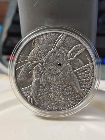 第178期拍卖【长期征集拍品】 - 帕劳2012年红松鼠水晶镶嵌仿古纪念银币，999银，发行1000枚
