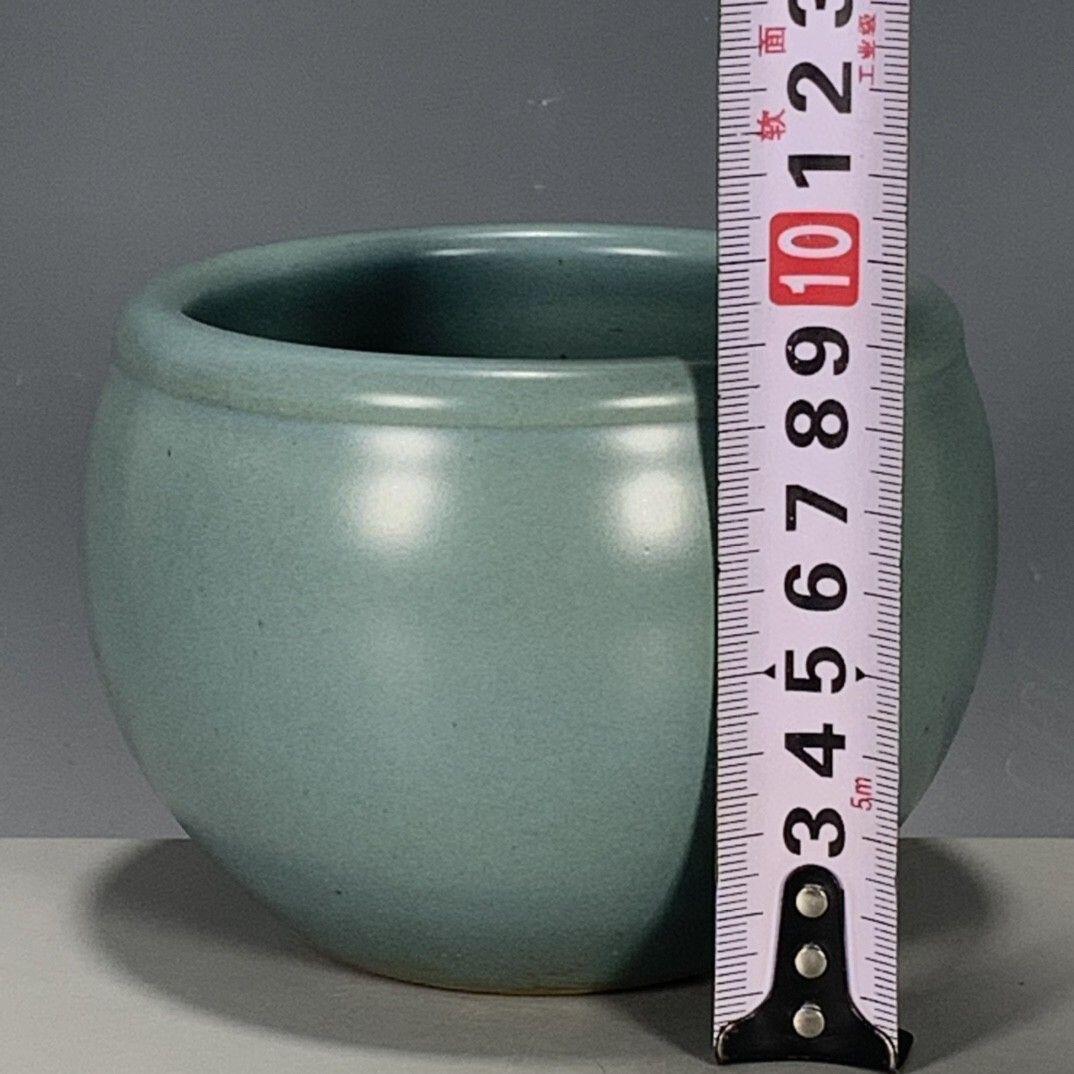 听雨轩 古玩陶瓷 天青釉茶杯摆件