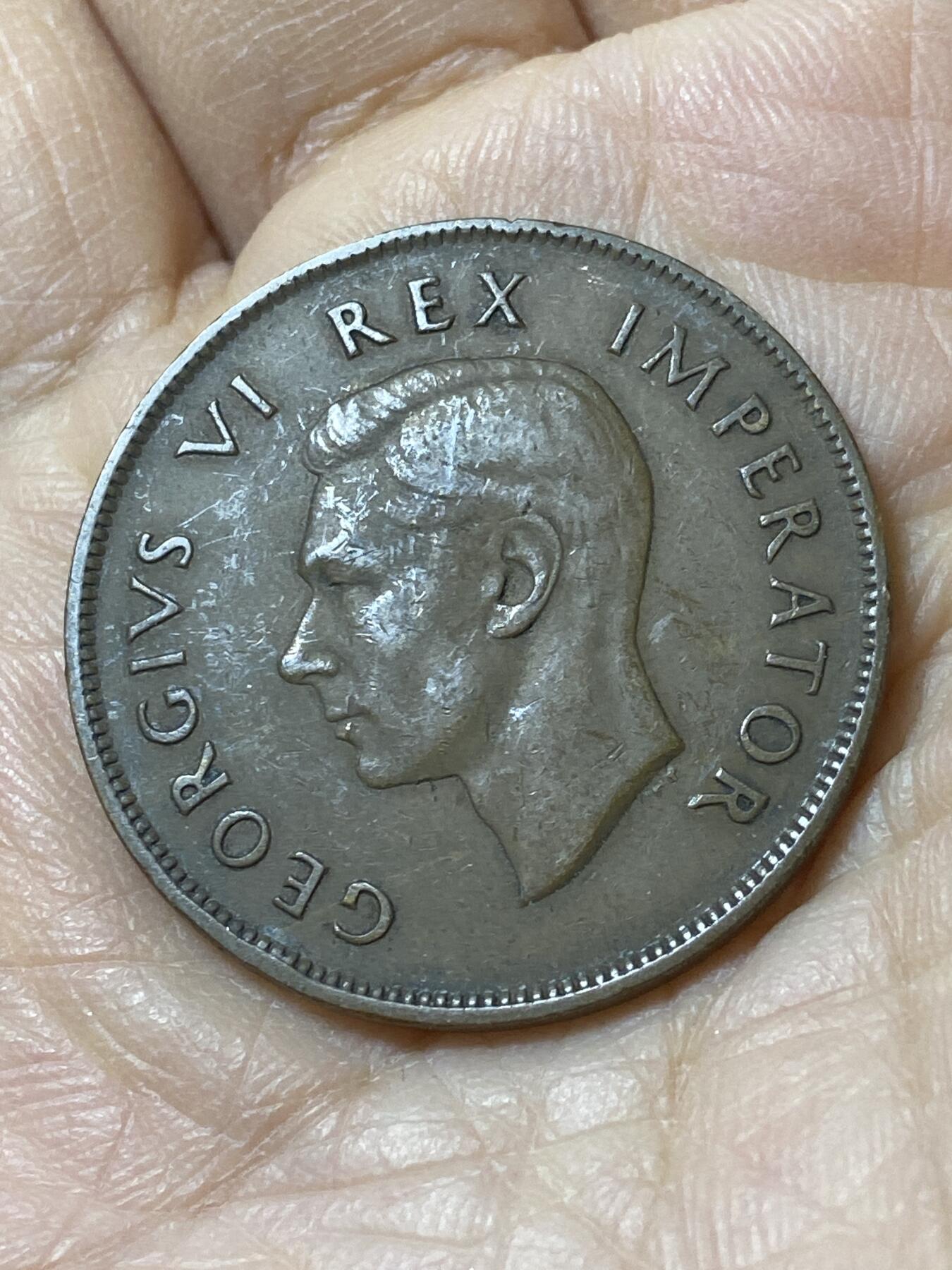 2025年第一百零八场(总第一百三十四场）外国好品散币(免佣金) 英属南非1937年1便士(乔治六世加冕年，第一版首发年)