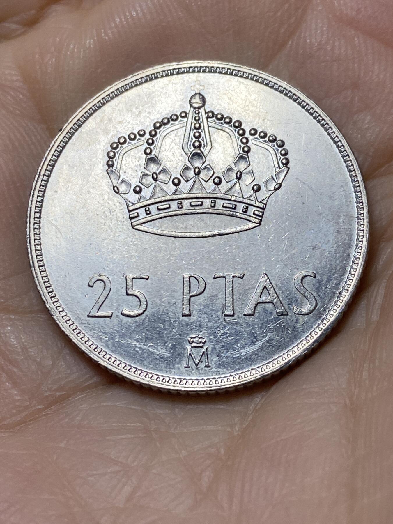 2025年第一百零八场(总第一百三十四场）外国好品散币(免佣金) 西班牙🇪🇸1983年25比塞塔(胡安·卡洛斯一世第一版)