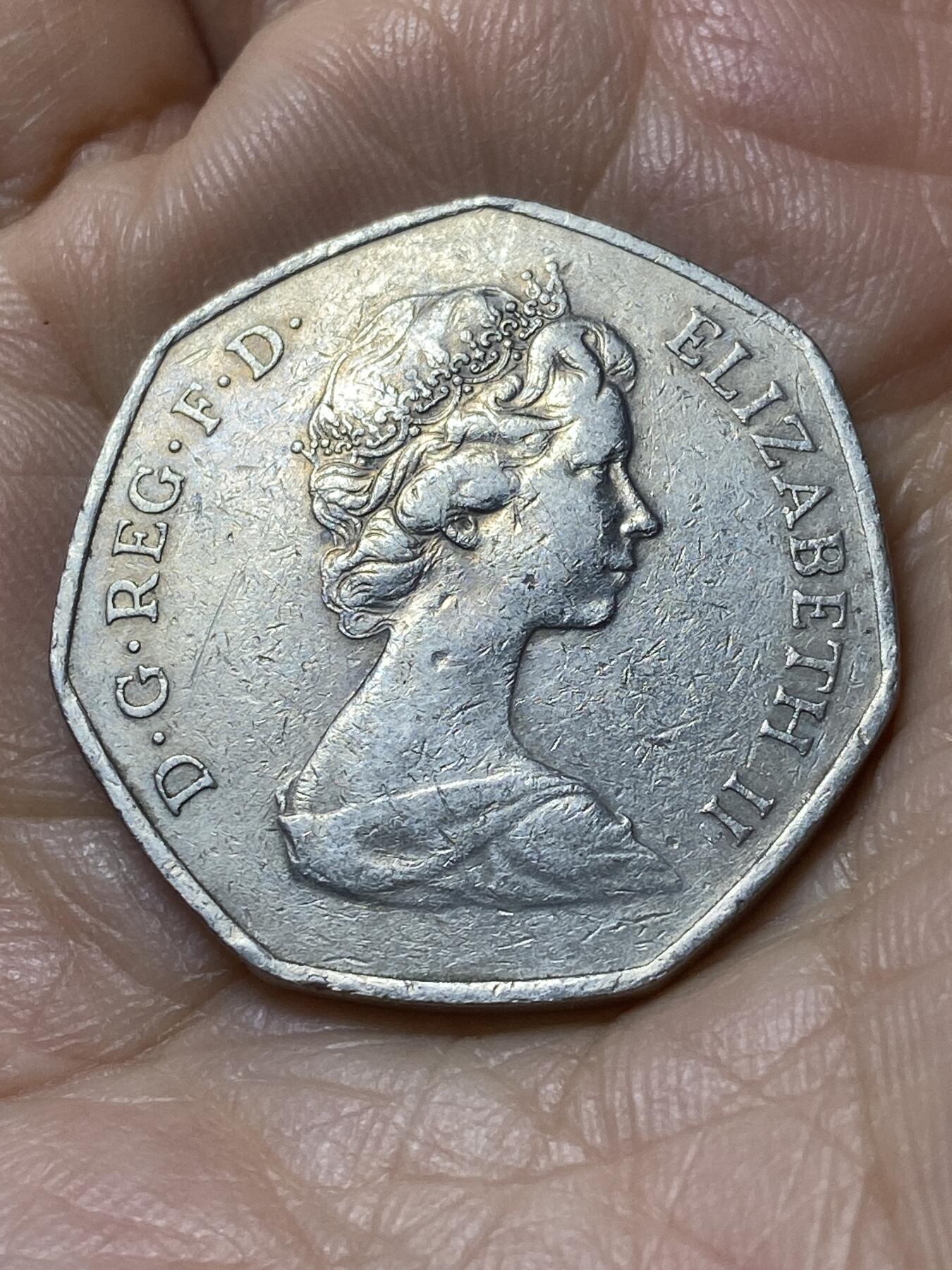 2025年第一百零八场(总第一百三十四场）外国好品散币(免佣金) 英国🇬🇧1973单年份50便士(英国加入欧洲经济共同体纪念币)