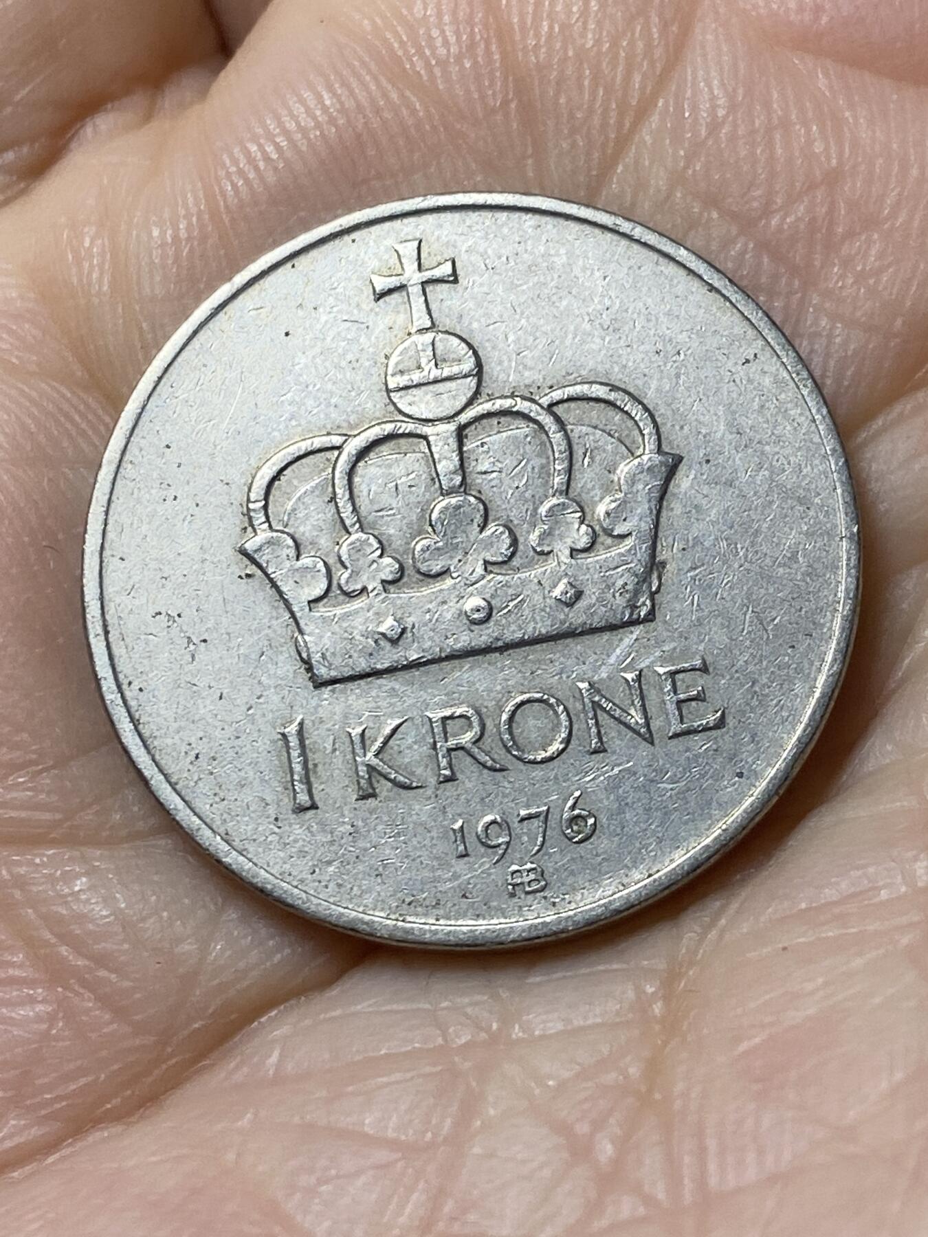 2025年第一百零八场(总第一百三十四场）外国好品散币(免佣金) 挪威🇳🇴1976年1克朗(奥拉夫五世时期第二套)