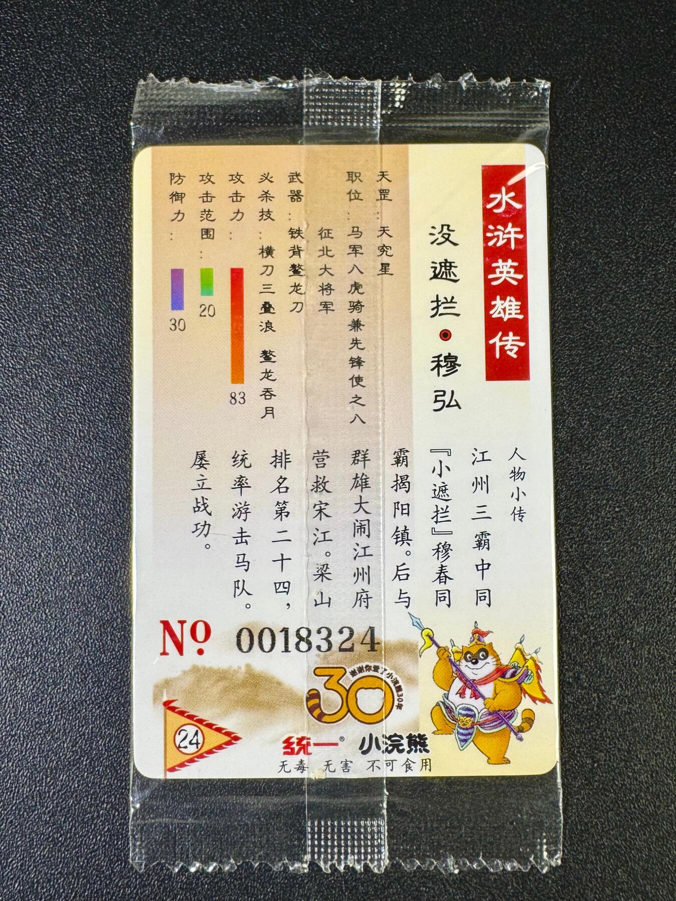 NO.12 好又多金牌大场，金戈铁马+美女如云，每周一站式配齐，方便凑单！（周6晚6点半截拍，卖家送拍0抽成！） 小浣熊30周年 穆弘18324 大编卡正面带印记 介意勿拍无售后