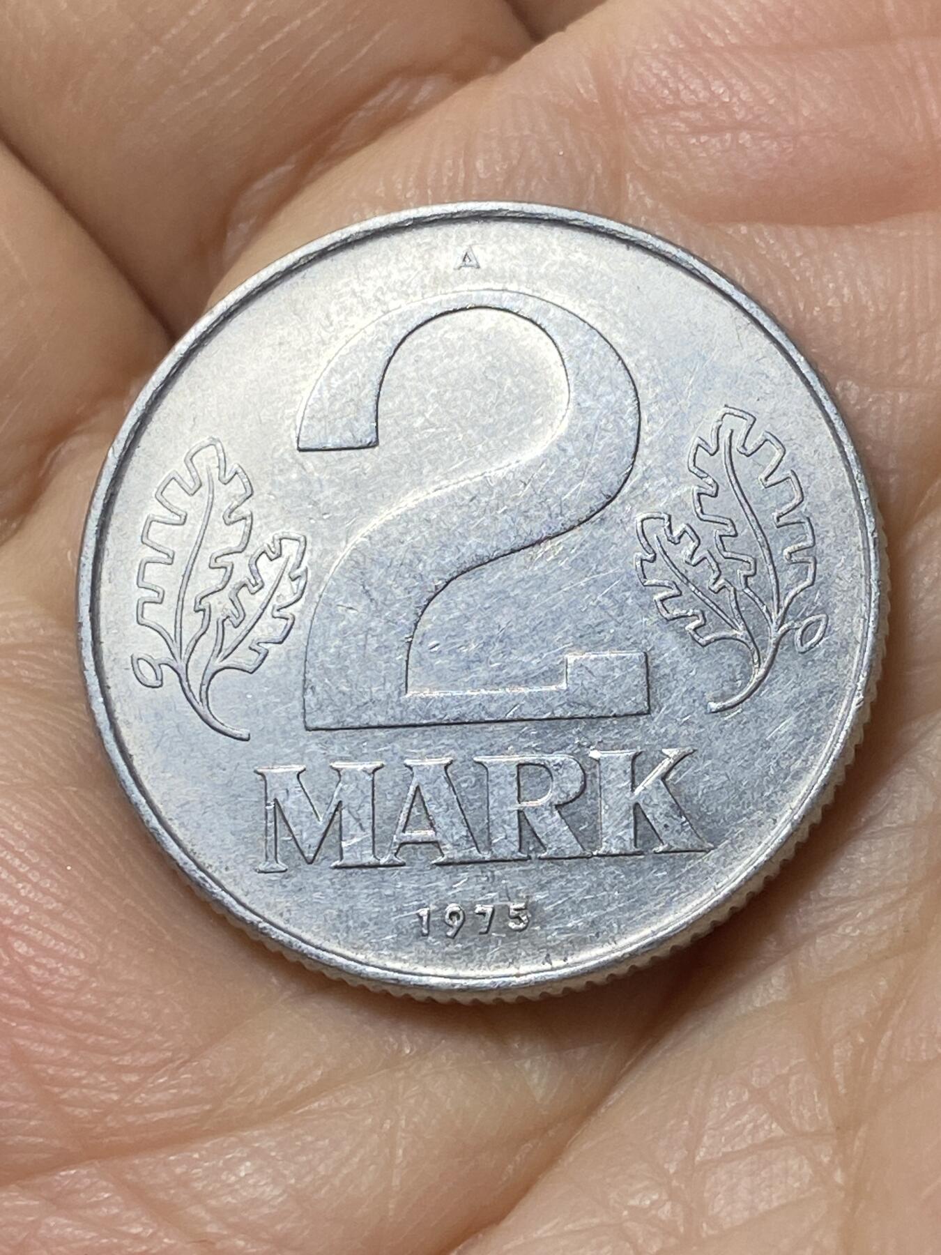 2025年第一百零八场(总第一百三十四场）外国好品散币(免佣金) 民主德国1975年2马克(第二版，A标柏林造)