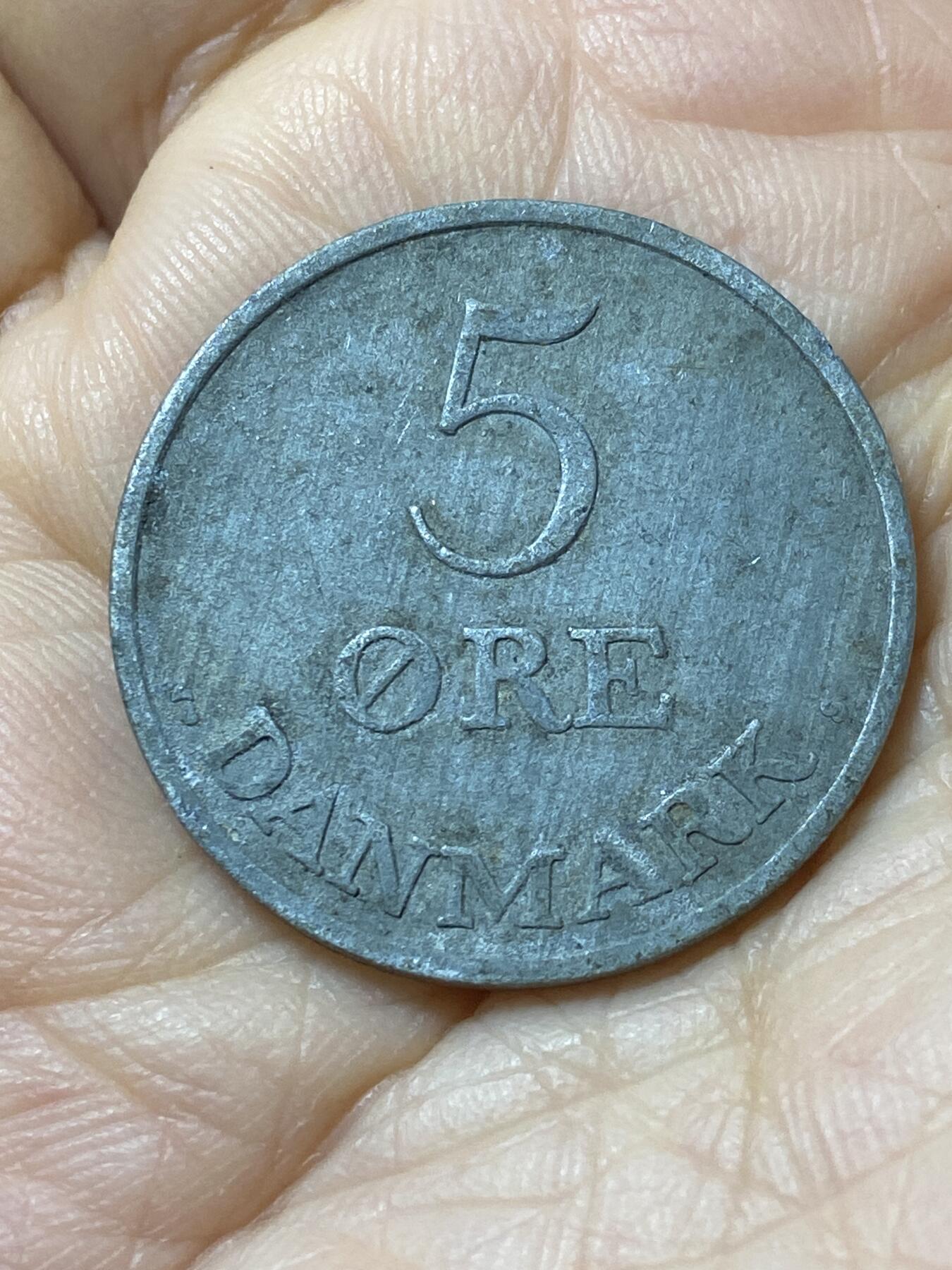 2025年第一百零八场(总第一百三十四场）外国好品散币(免佣金) 丹麦🇩🇰1953年5欧尔(弗雷德里克九世时期，第一版N; S版)