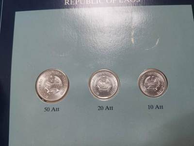 巨藏钱币第四期10月13号20点开拍 老挝硬币富兰克林邮币卡封装