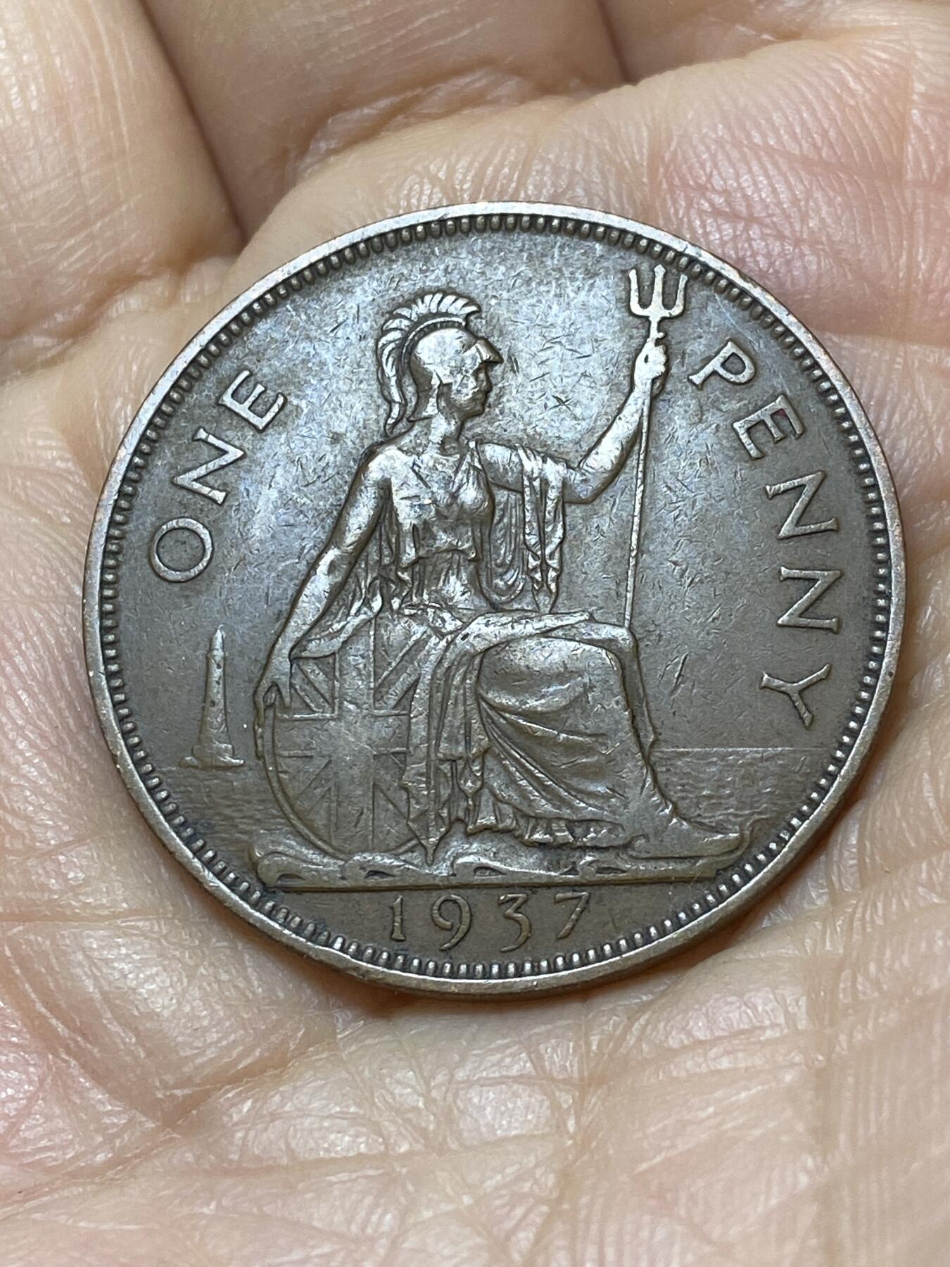 2025年第一百零八场(总第一百三十四场）外国好品散币(免佣金) 英国🇬🇧1937年1便士(乔治六世加冕年，第一版首发年)
