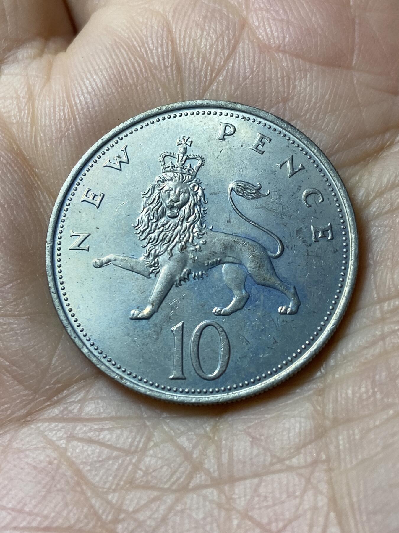 2025年第一百零八场(总第一百三十四场）外国好品散币(免佣金) 英国🇬🇧1970年10新便士(伊丽莎白二世中年花冠，十进制第一版)