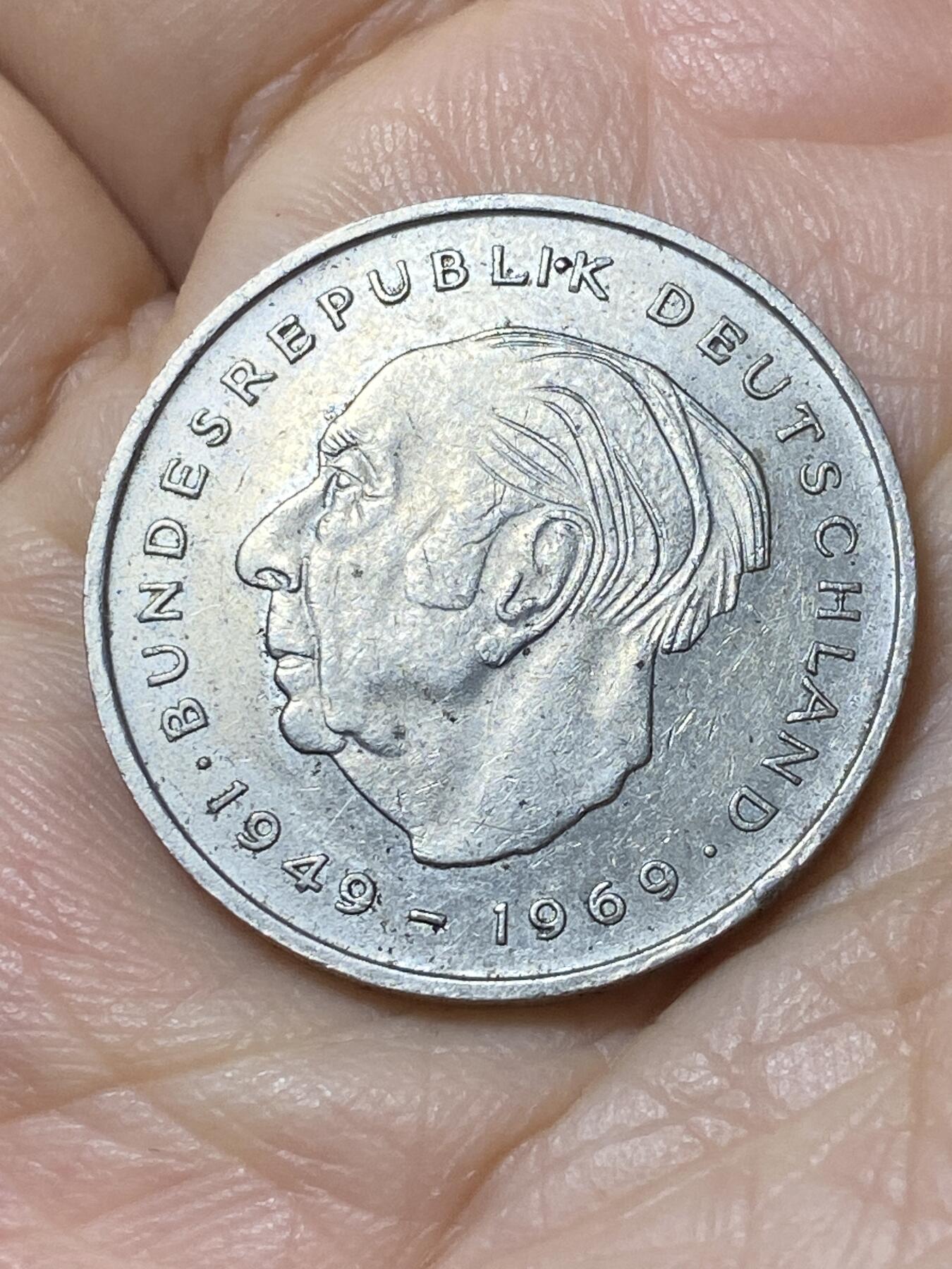 2025年第一百零八场(总第一百三十四场）外国好品散币(免佣金) 德国🇩🇪1971年2德国马克(G标，卡尔斯鲁厄造)