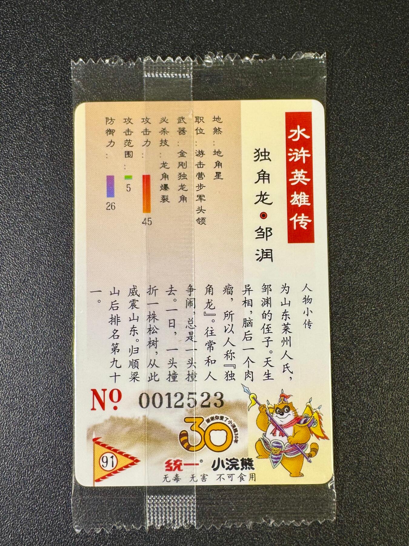 NO.12 好又多金牌大场，金戈铁马+美女如云，每周一站式配齐，方便凑单！（周6晚6点半截拍，卖家送拍0抽成！） 小浣熊30周年 邹润12523 大编卡基本无瑕 放大镜勿拍无售后