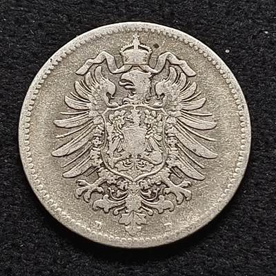 【全场包邮】纯粹捡漏拍468场 - 德国第二帝国1886年短翅1马克银币