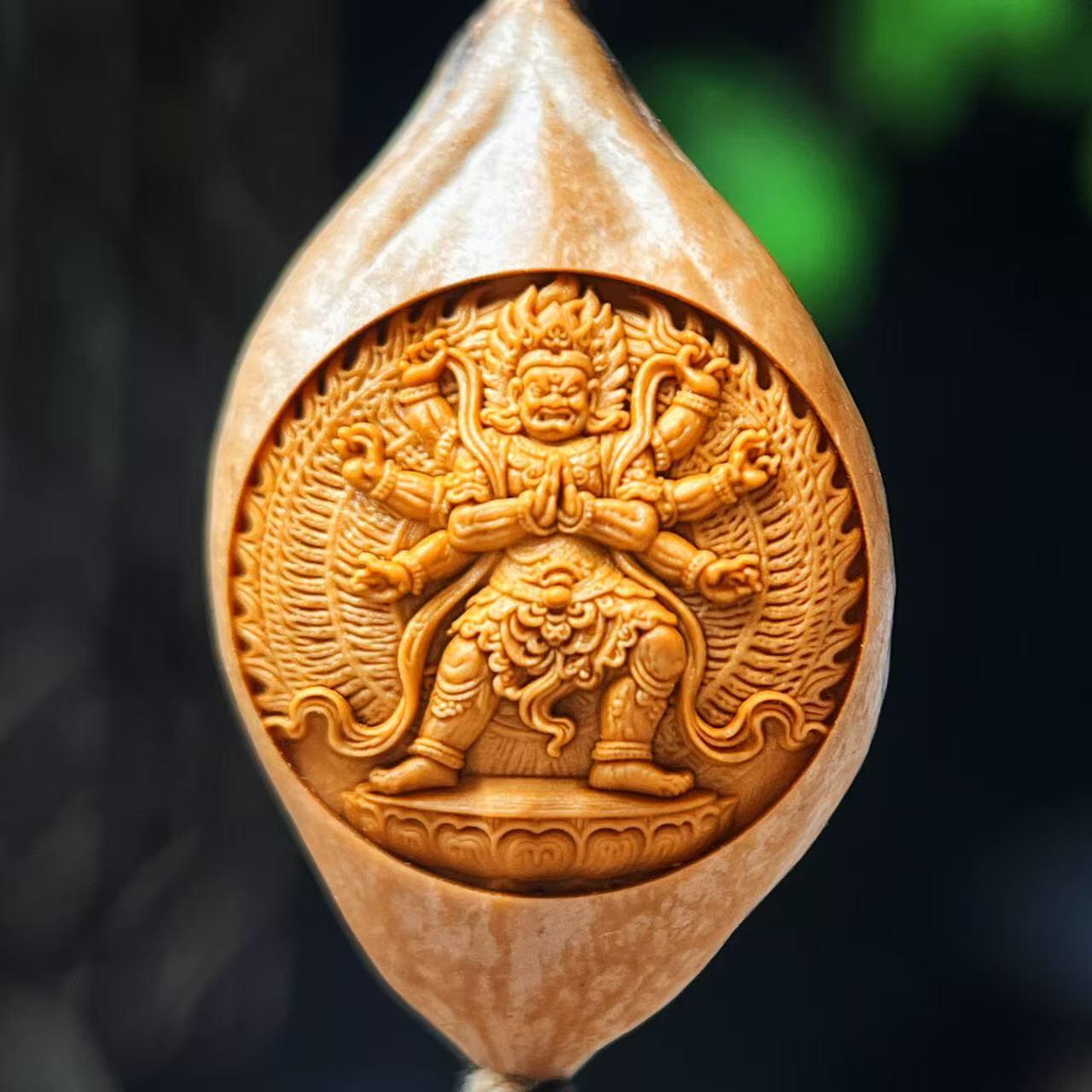 听雨轩核雕 竹木器专场（2） 橄榄核雕 2.0大黑天 单粒吊坠