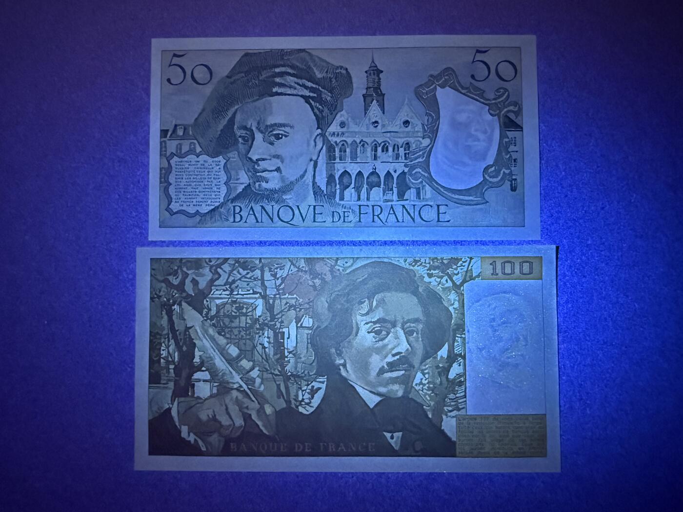 《艾美收藏》第215期-10.12周日外币畅拍 法国50、100法郎2张 UNC 1981年 倒二版