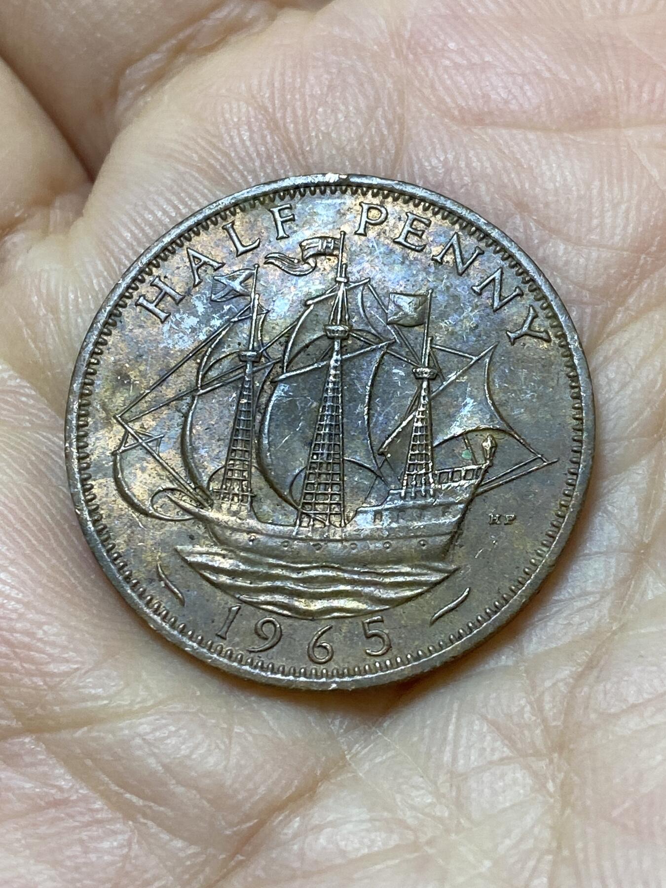 2025年第一百零八场(总第一百三十四场）外国好品散币(免佣金) 英国🇬🇧1965年半便士(伊丽莎白二世青年桂冠，第二版)
