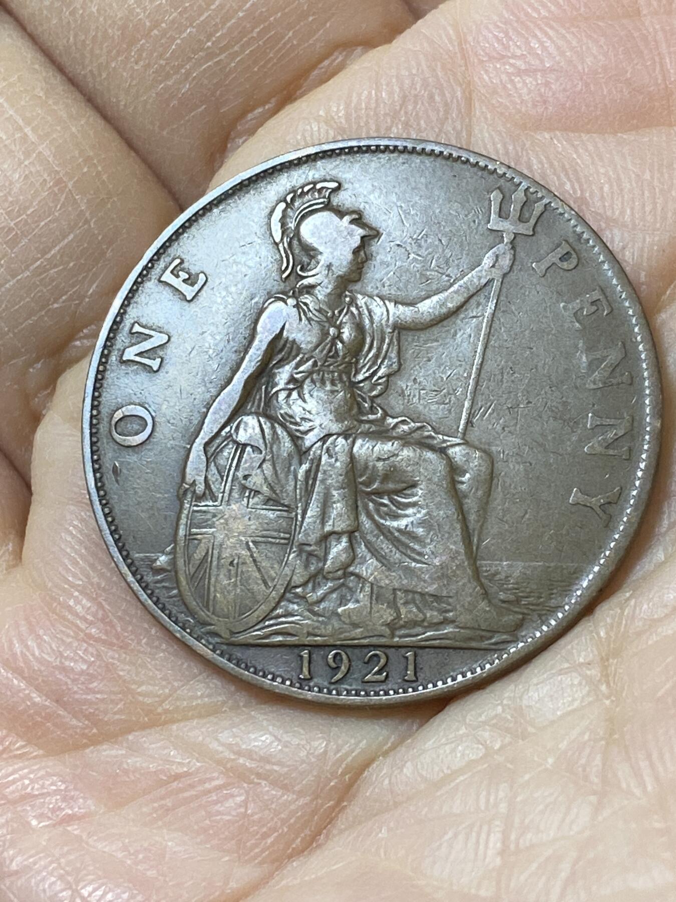 2025年第一百零八场(总第一百三十四场）外国好品散币(免佣金) 英国🇬🇧1921年1便士(乔治五世第一版)