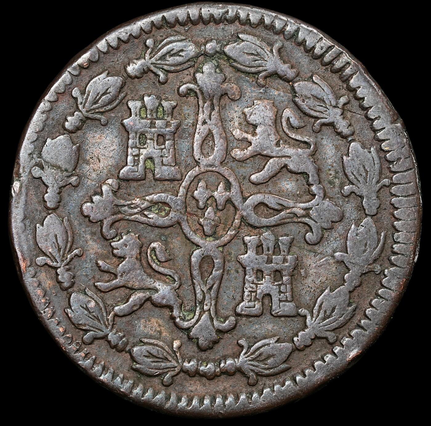 修遠堂世界钱币第八十八期 1814年西班牙8 MARAVEDIS铜币