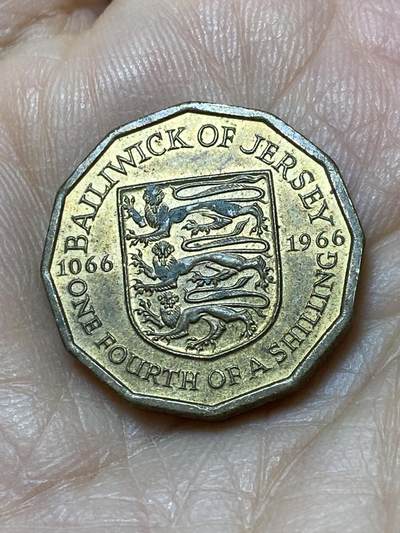 2025年第一百零八场(总第一百三十四场）外国好品散币(免佣金) - 英属泽西岛🇯🇪1966单年份1/4先令(诺曼征服900周年纪念币)