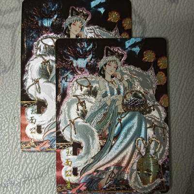 花开卡拍第42期（10月12号周日截拍，品控勿拍!!!拍品不寄存，运费5元，自制卡难免瑕疵，可能存在轻微撞角爆边等出厂瑕疵，品控介意勿拍！） - 焱卡，彫仙，玉面公主原画+异画2张，粗闪