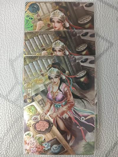 花开卡拍第42期（10月12号周日截拍，品控勿拍!!!拍品不寄存，运费5元，自制卡难免瑕疵，可能存在轻微撞角爆边等出厂瑕疵，品控介意勿拍！） - 卡玩帕克，百花谱，王朝云，粗闪三张