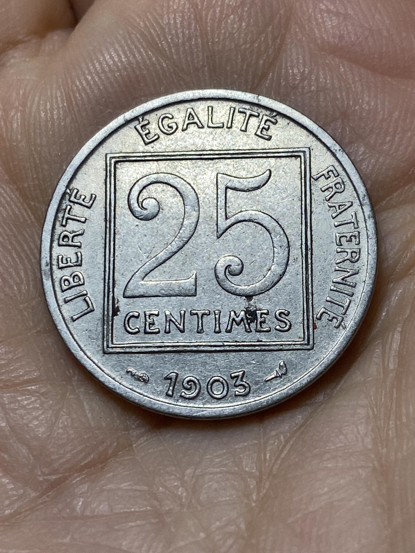 2025年第一百零八场(总第一百三十四场）外国好品散币(免佣金) 法兰西第三共和国1903单年份25生丁