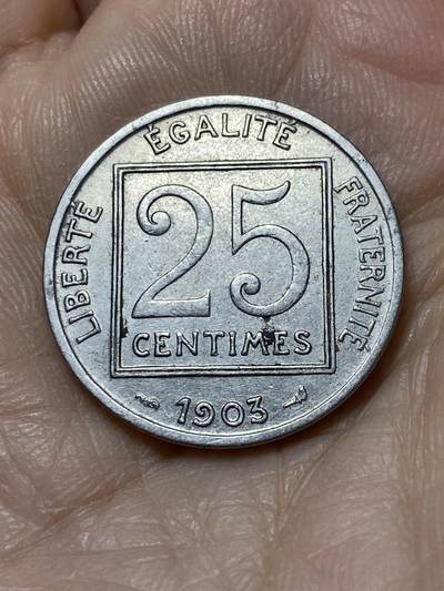 2025年第一百零八场(总第一百三十四场）外国好品散币(免佣金) - 法兰西第三共和国1903单年份25生丁