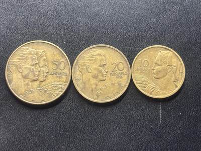 邮泉阁限时拍卖第三十场 各国硬币专场（硬币在国外。请付邮费6元。） - 南斯拉夫1955年3枚