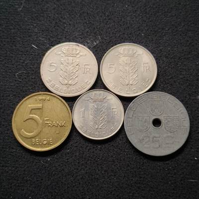 【全场包邮】纯粹捡漏拍468场 - 比利时各年份散币5枚一组