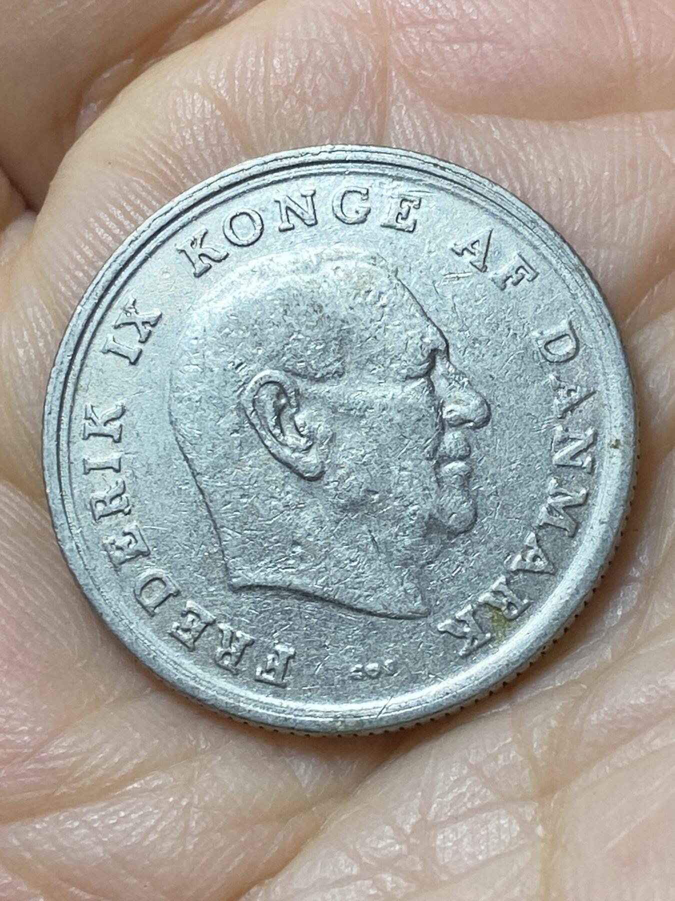 2025年第一百零八场(总第一百三十四场）外国好品散币(免佣金) 丹麦🇩🇰1967年1克朗(弗雷德里克九世时期，C; S版)