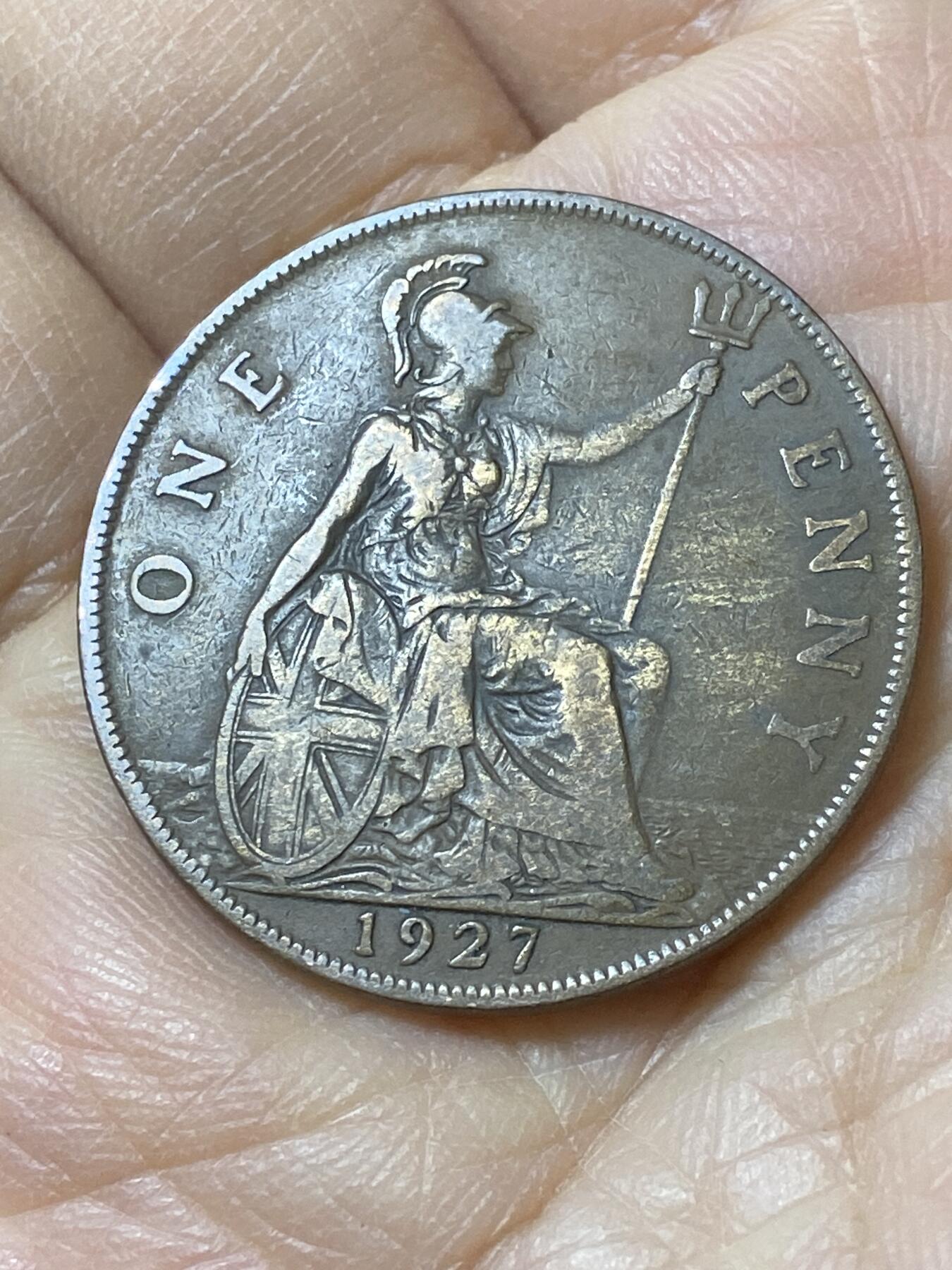 2025年第一百零八场(总第一百三十四场）外国好品散币(免佣金) 英国🇬🇧1927年1便士(乔治五世第二版，关门年仅发行2年)