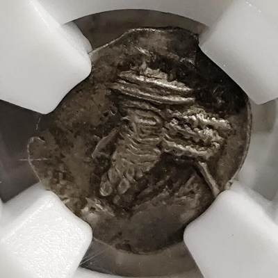 希腊罗马丝路打制币化石【中外钱币放漏】专场！陆小鱼的钱币仓，限时拍卖第080场 - 帕提亚附属国波西斯王国 纳莫帕特银币/国王与新月