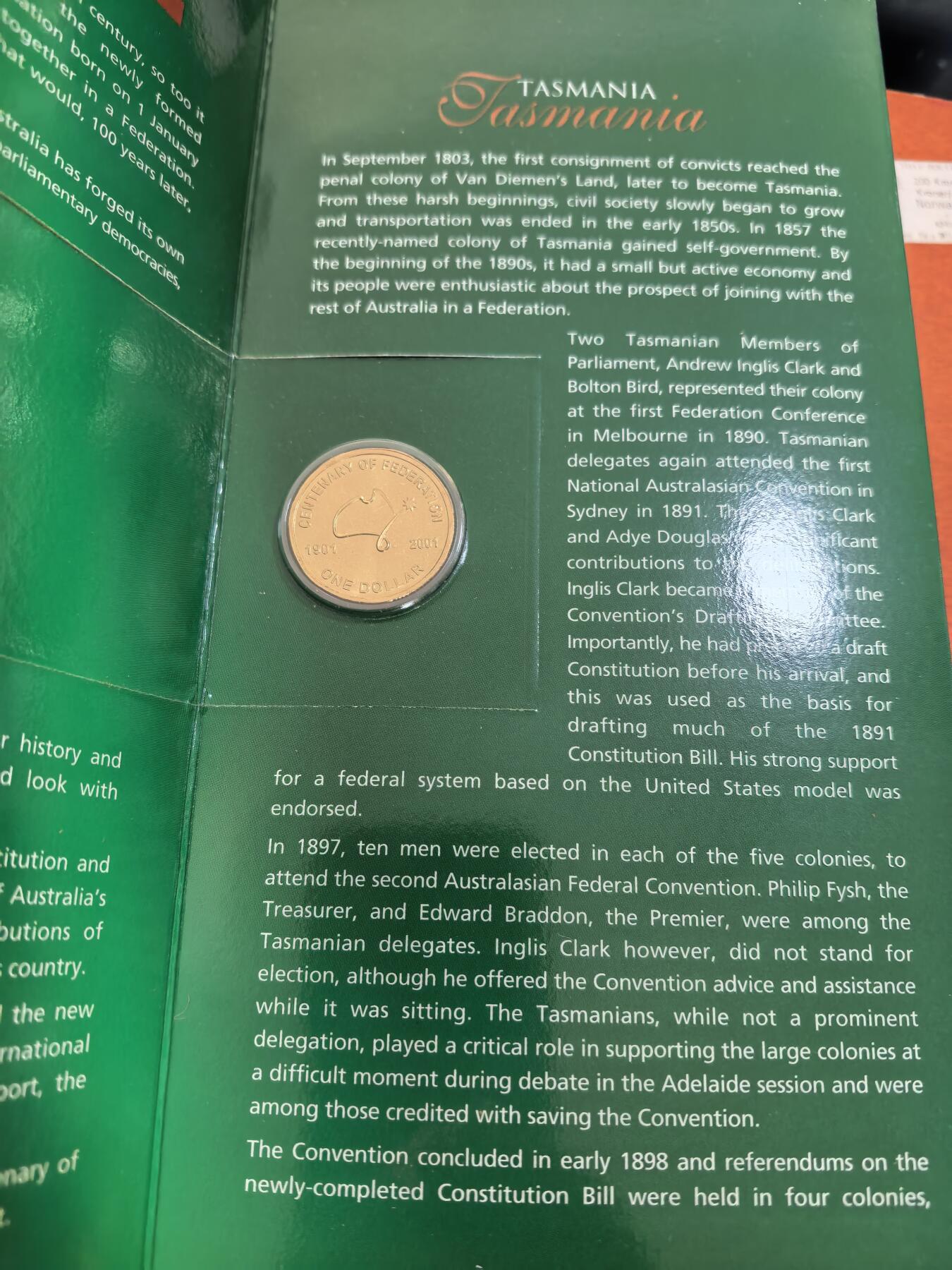 长老汇蛇年精选第六十场拍卖 2001澳大利亚联邦百年塔斯马尼亚3枚卡装，限量版