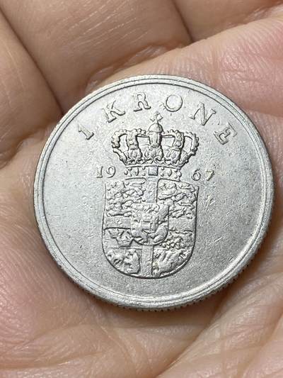2025年第一百零八场(总第一百三十四场）外国好品散币(免佣金) - 丹麦🇩🇰1967年1克朗(弗雷德里克九世时期，C; S版)