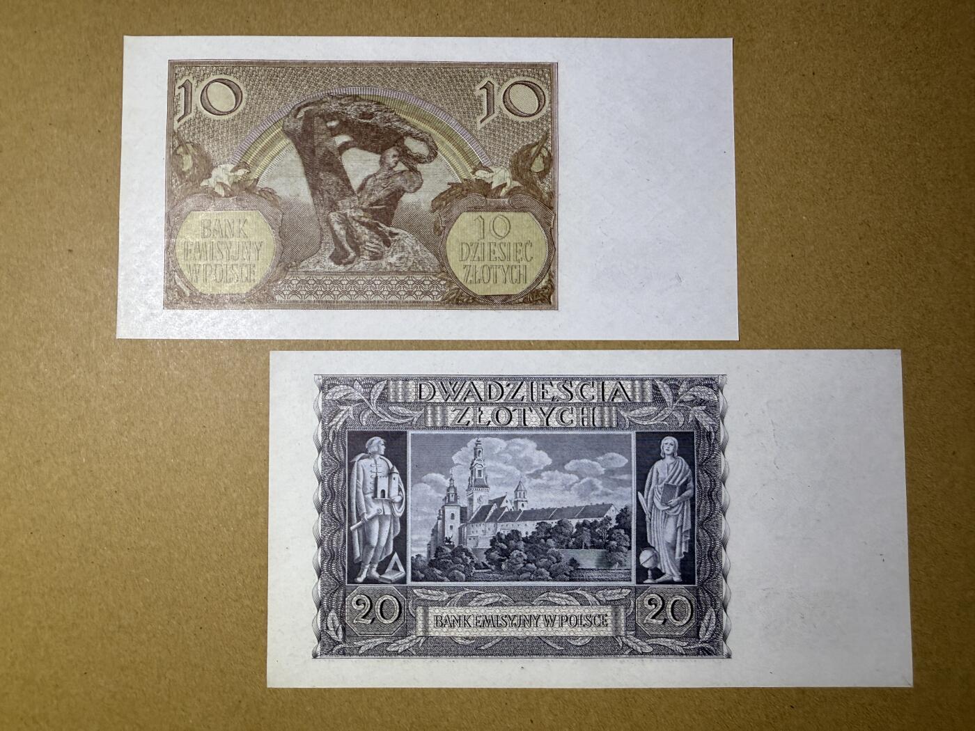 《艾美收藏》第215期-10.12周日外币畅拍 波兰10、20兹罗提2张 UNC 1940年老版本 无47