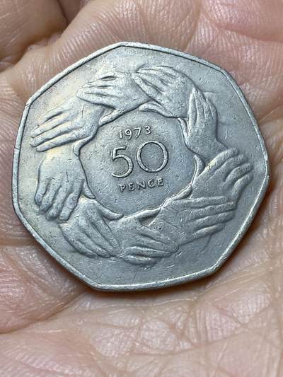 2025年第一百零八场(总第一百三十四场）外国好品散币(免佣金) - 英国🇬🇧1973单年份50便士(英国加入欧洲经济共同体纪念币)