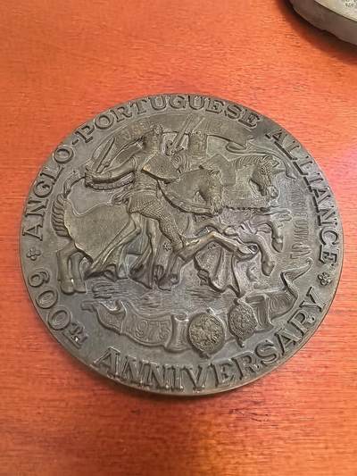 长老汇马年精选第四场拍卖 - 1373-1973年英葡同盟600周年纪念大铜章，308.54克，90MM