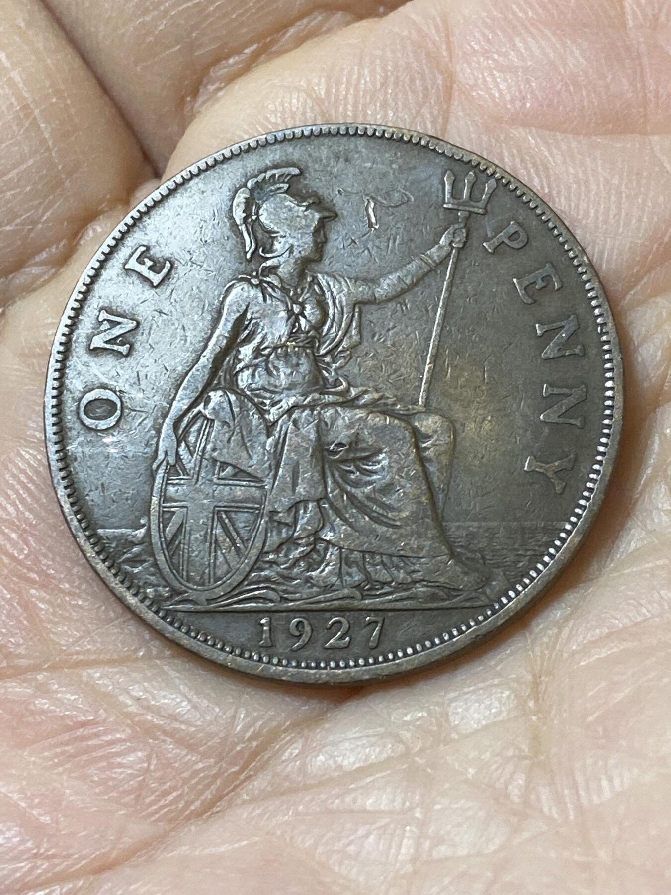 2025年第一百零八场(总第一百三十四场）外国好品散币(免佣金) 英国🇬🇧1927年1便士(乔治五世第二版，关门年仅发行2年)