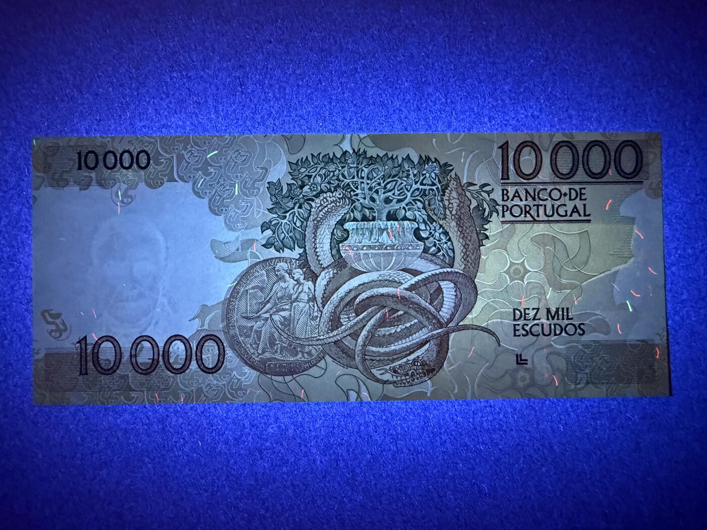 《艾美收藏》第215期-10.12周日外币畅拍 葡萄牙10000埃斯库多 UNC 1989年 葡萄牙精神病学家安东尼奥
