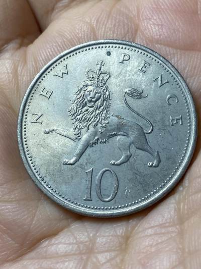 2025年第一百零八场(总第一百三十四场）外国好品散币(免佣金) - 英国🇬🇧1970年10新便士(伊丽莎白二世中年花冠，十进制第一版)