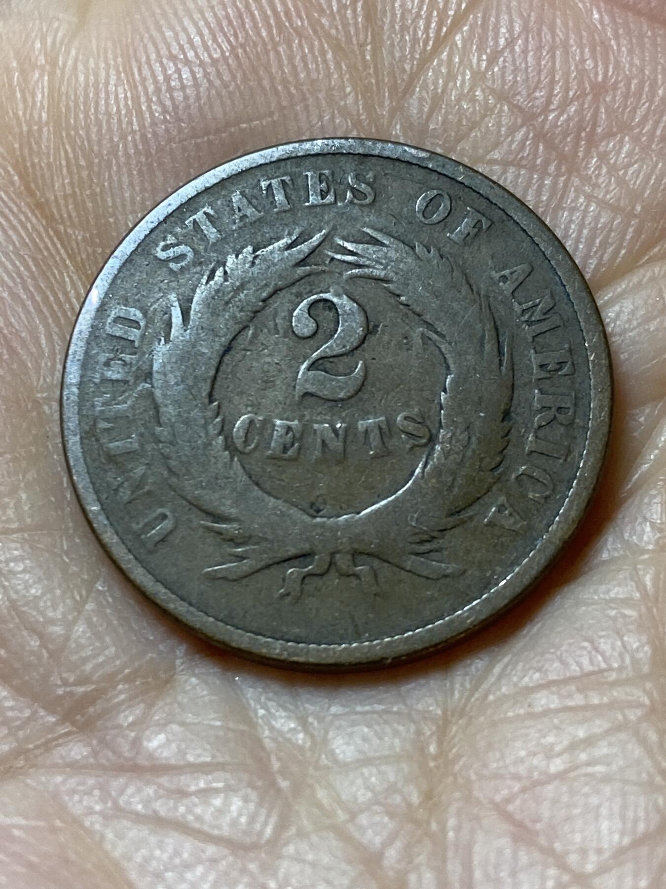 2025年第一百零八场(总第一百三十四场）外国好品散币(免佣金) 稀少品种–美国🇺🇸1868年2分(发行于1964至1873年，发行时间短，美国历史上唯一的2分面值版本)