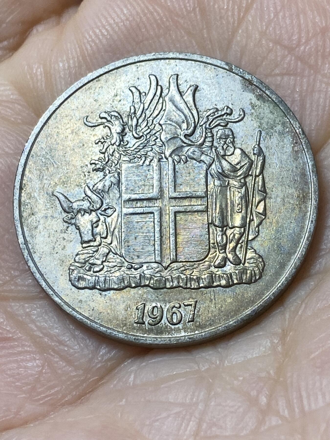 2025年第一百零八场(总第一百三十四场）外国好品散币(免佣金) 冰岛🇮🇸1967年10克朗(共和国时期第一套，首发年)