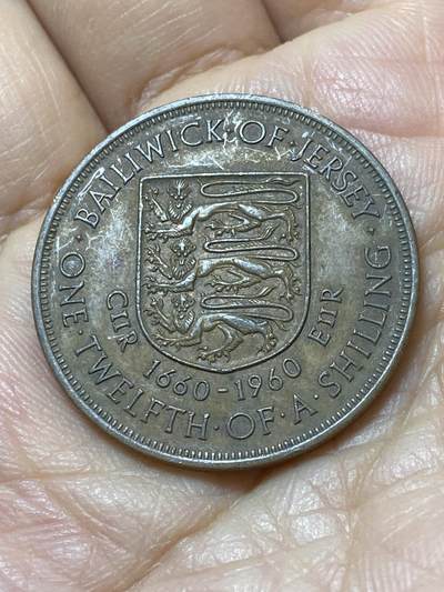 2025年第一百零八场(总第一百三十四场）外国好品散币(免佣金) - 英属泽西岛🇯🇪1960年1/12先令(查理一世登基300周年纪念币)