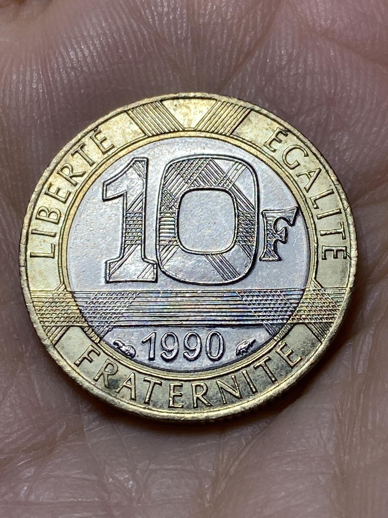 2025年第一百零八场(总第一百三十四场）外国好品散币(免佣金) 法国🇫🇷1990年10法郎(分段边齿版)