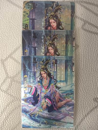 花开卡拍第42期（10月12号周日截拍，品控勿拍!!!拍品不寄存，运费5元，自制卡难免瑕疵，可能存在轻微撞角爆边等出厂瑕疵，品控介意勿拍！） - 卡玩帕克，百花谱，左棻，粗闪三张