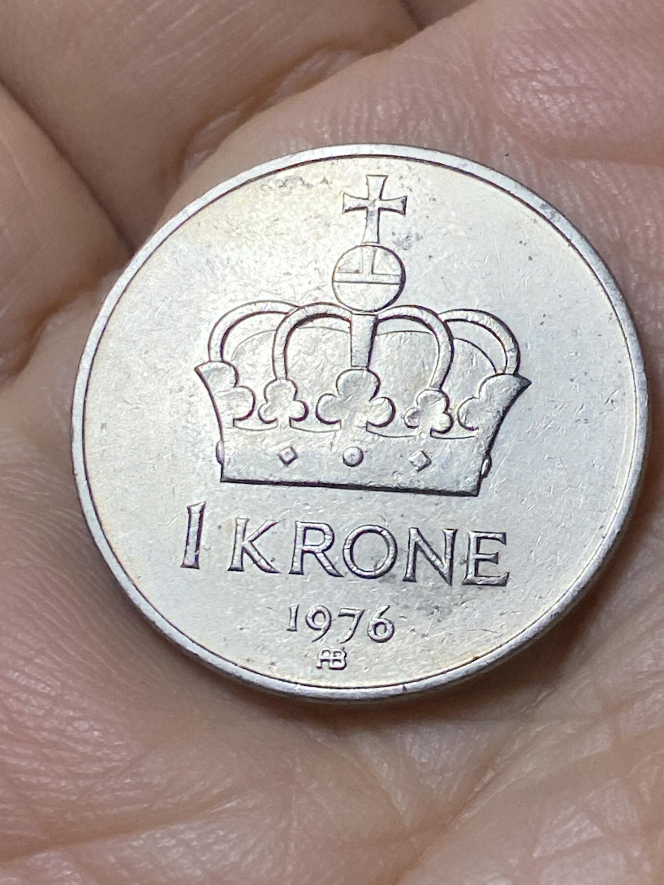 2025年第一百零八场(总第一百三十四场）外国好品散币(免佣金) 挪威🇳🇴1976年1克朗(奥拉夫五世时期第一套)