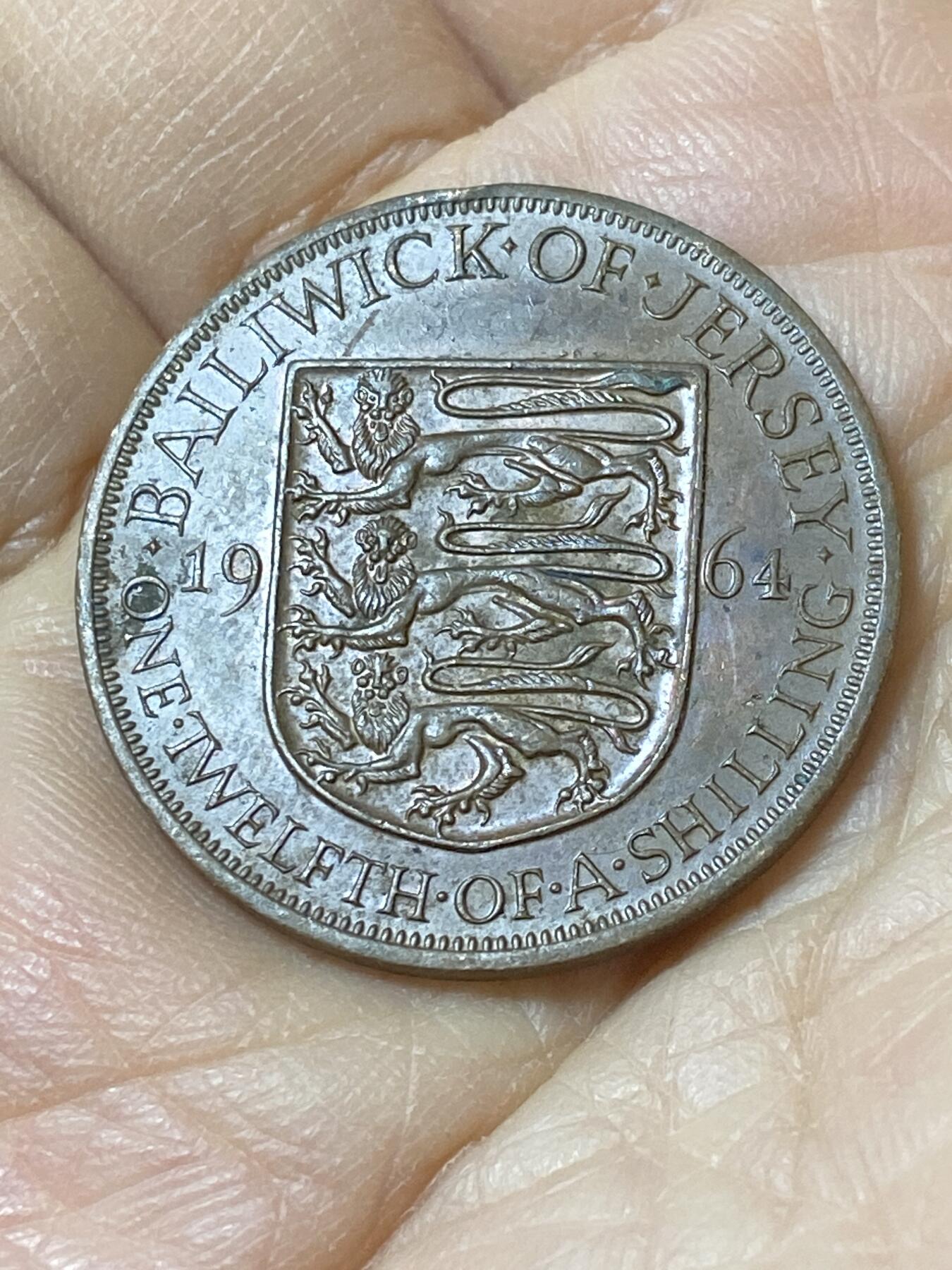 2025年第一百零八场(总第一百三十四场）外国好品散币(免佣金) 英属泽西岛🇯🇪1964年1/12先令(伊丽莎白二世青年带冠，关门年仅发行2年)