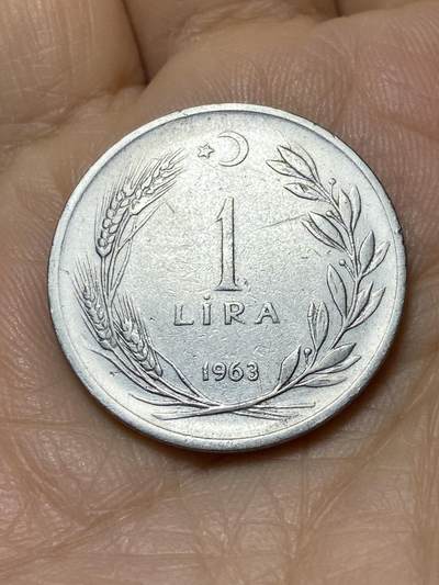 2025年第一百零八场(总第一百三十四场）外国好品散币(免佣金) - 土耳其🇹🇷1963年1里拉(第五套第二版。合金钢材质8克版)