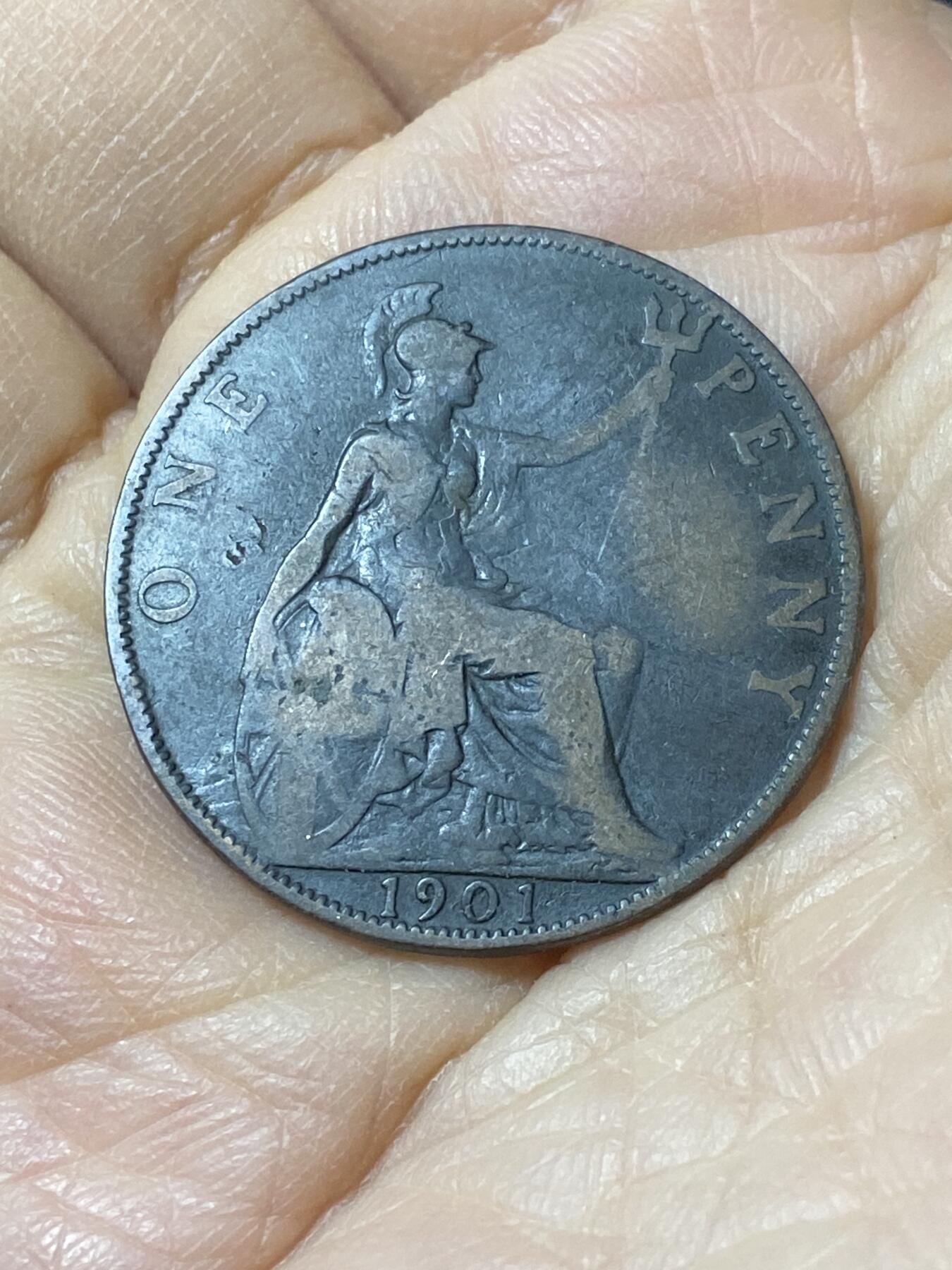2025年第一百零八场(总第一百三十四场）外国好品散币(免佣金) 英国🇬🇧1901年1便士(维多利亚女王老年披纱)