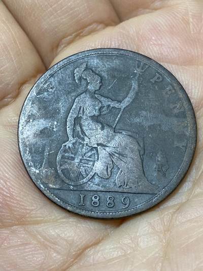 2025年第一百零八场(总第一百三十四场）外国好品散币(免佣金) - 英国🇬🇧1889年1便士(维多利亚女王中年桂冠)