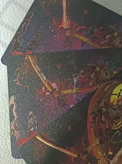 花开卡拍第42期（10月12号周日截拍，品控勿拍!!!拍品不寄存，运费5元，自制卡难免瑕疵，可能存在轻微撞角爆边等出厂瑕疵，品控介意勿拍！） - 燎原幻西游黄袍怪粗闪3渐变 卡背错版